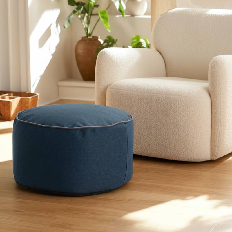 Qiviut Blue Foot Pouf