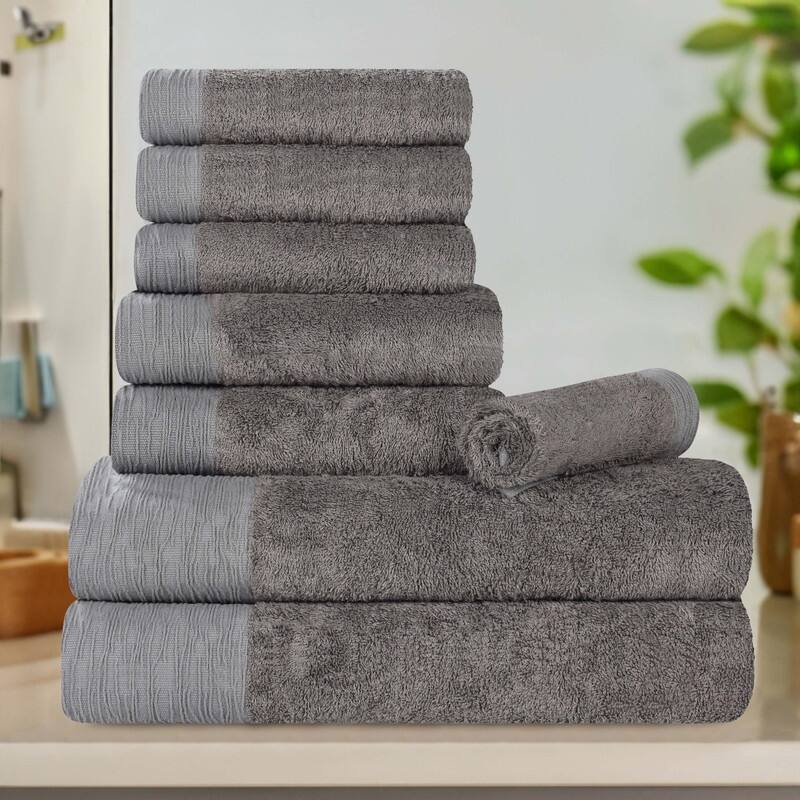 Superior Sierra Rayon From Bamboo Cotton Blend 8 Piece Bathroom Towel Set