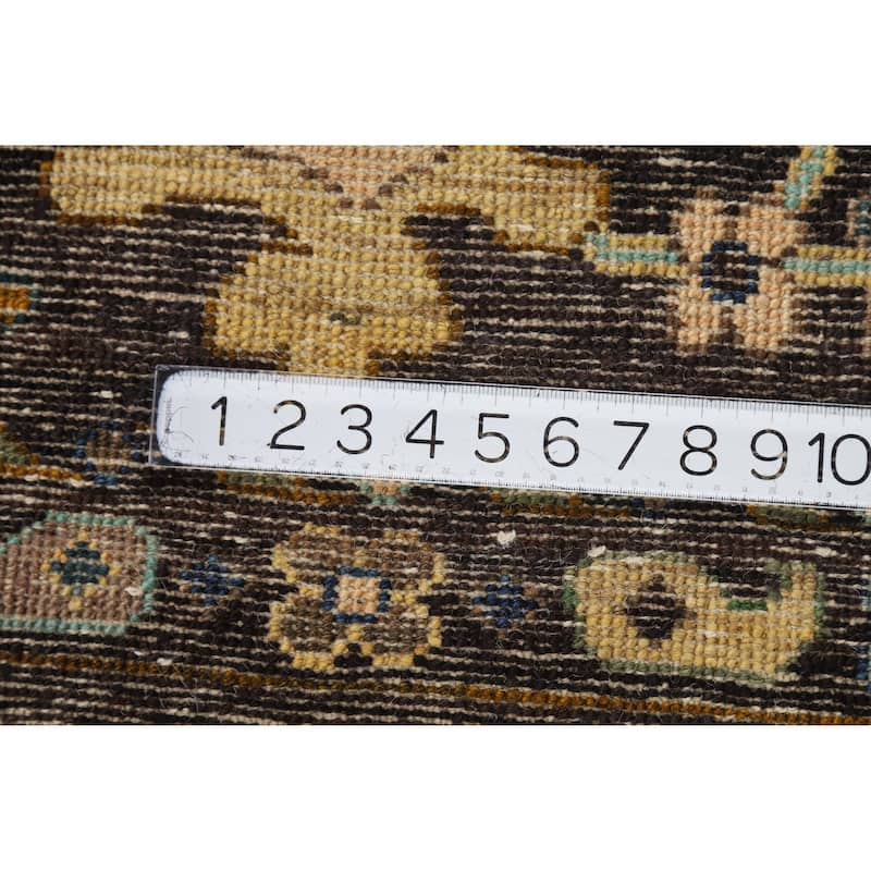 Hand Knotted Oriental 100% Wool Carpet Transitional All-Over Brown Oushak Area Rug - 10' 0'' X 8' 1''