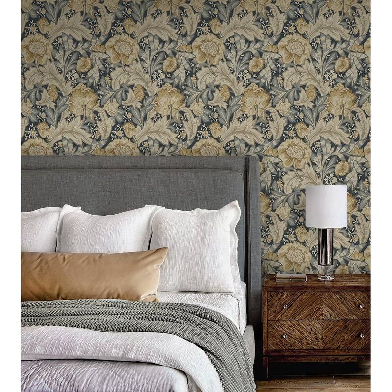 NextWall Acanthus Garden Floral Peel and Stick Wallpaper