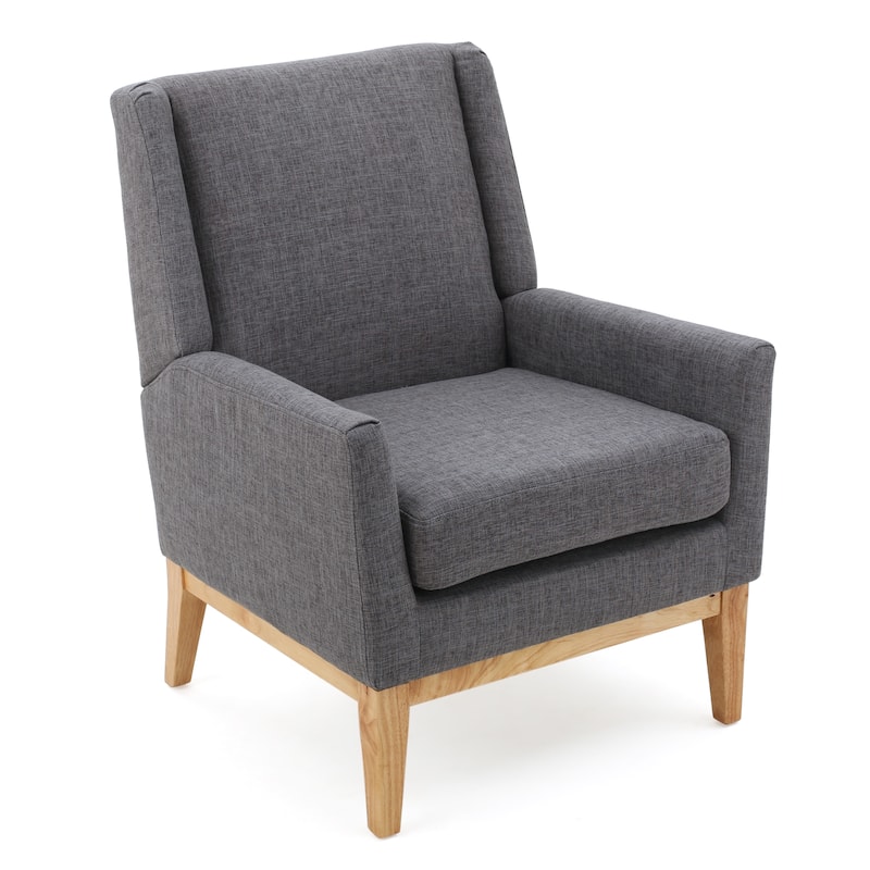 Modern 27.5" Upholstered Accent Chair with Wide Cushion and Wood Legs for Living Room