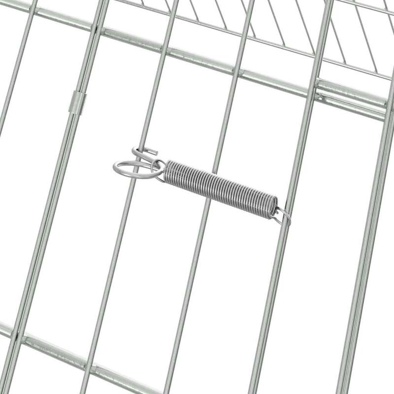 vidaXL Rabbit Cage Silver 215 x 100 x 85 cm Galvanised Steel