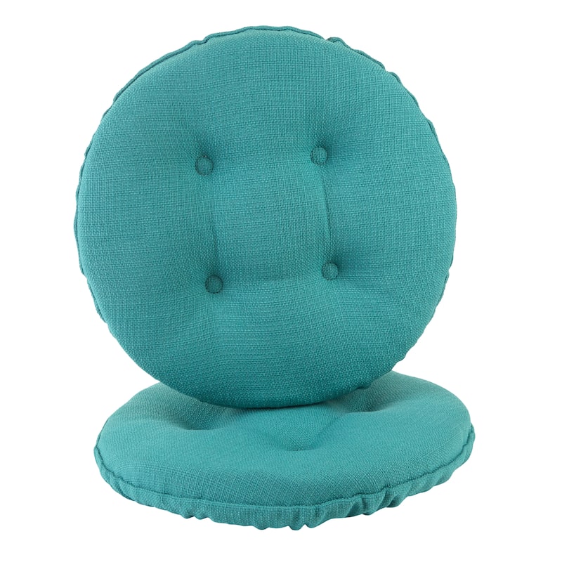 Klear Vu Omega Tufted Barstool Cushion Set - Set of 2 - Teal