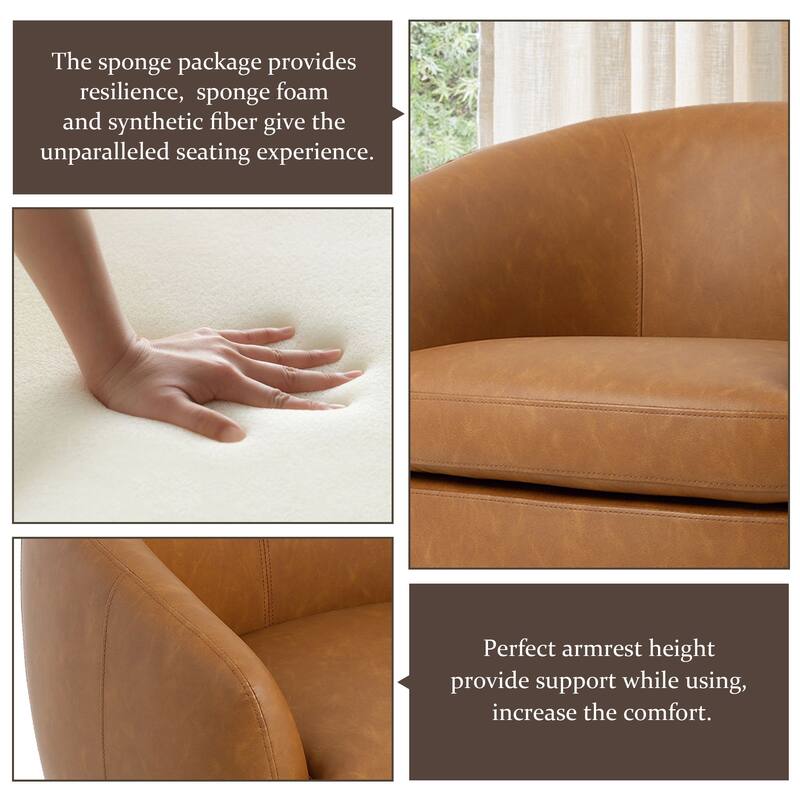 Upholstered Swivel Barrel Chair