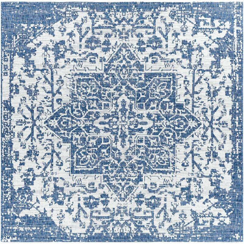 Livabliss Eagean Updated Traditional Medallion Indoor / OutdoorArea Rug