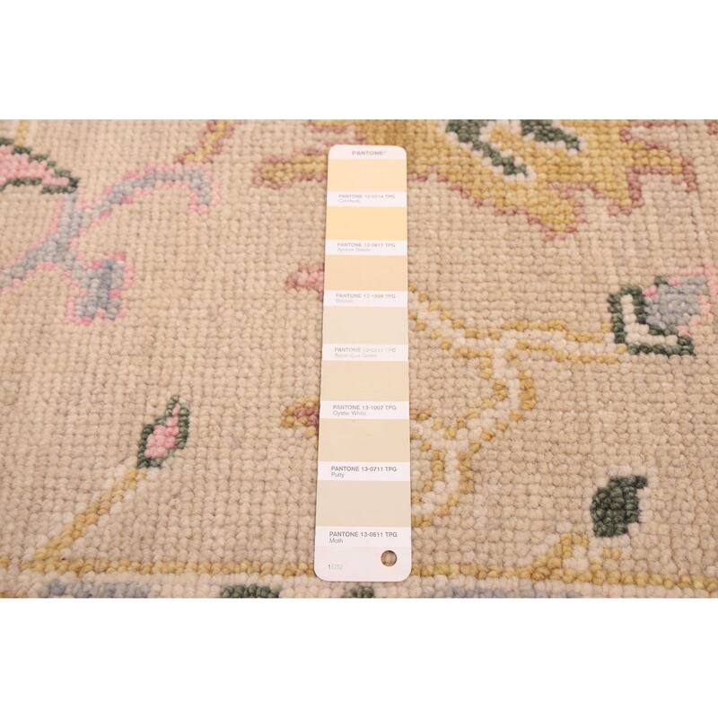 ECARPETGALLERY Hand-knotted Modern Oushak Light Khaki Wool Rug - 5'11 x 8'9