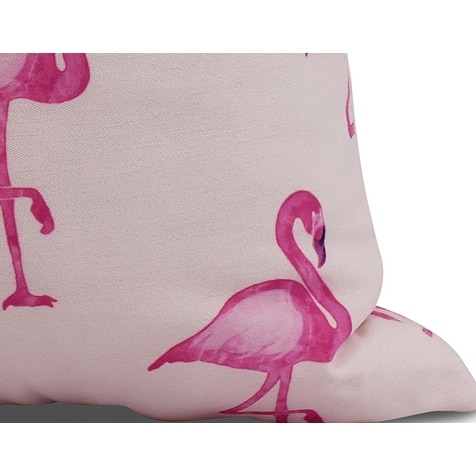 16 x 16 Inch Flamingo Fanfare Martini Animal Print Outdoor Pillow