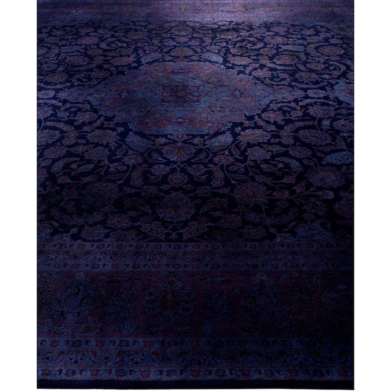 Overdyed One-of-a-Kind Hand-Knotted Area Rug - Purple - 10' 0" x 14' 0"