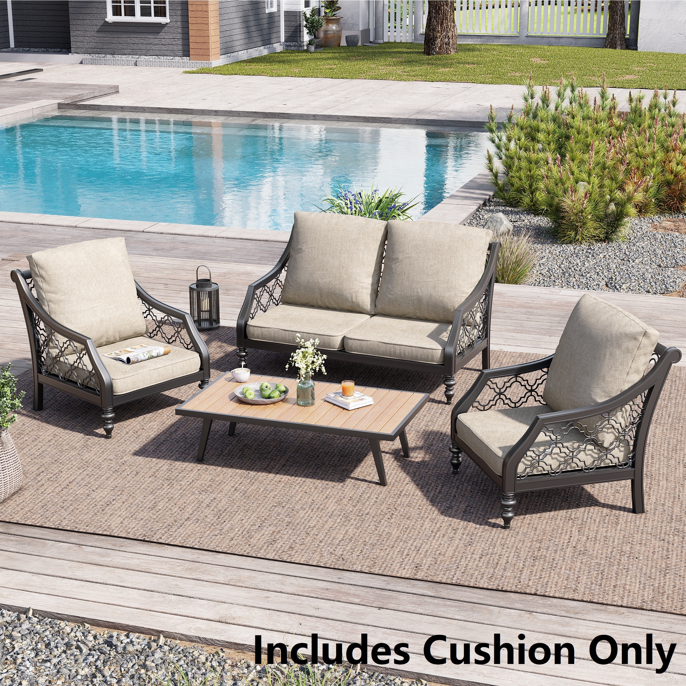 21 W x 22 D in. Deep Seat Outdoor Cushion Set by Crestlive Products