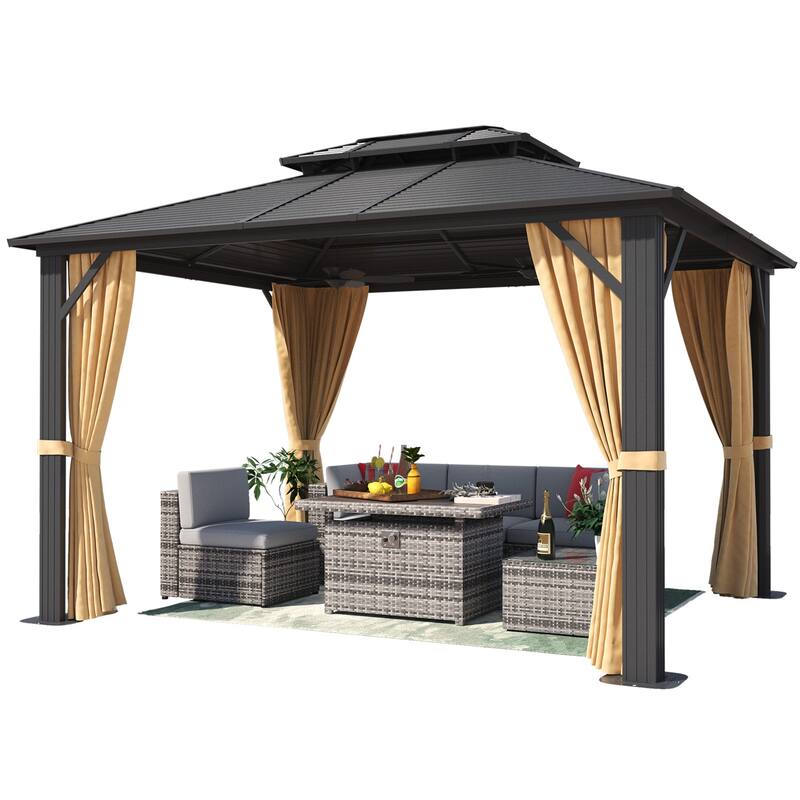 Outdoor Double Roof Hardtop Gazebo