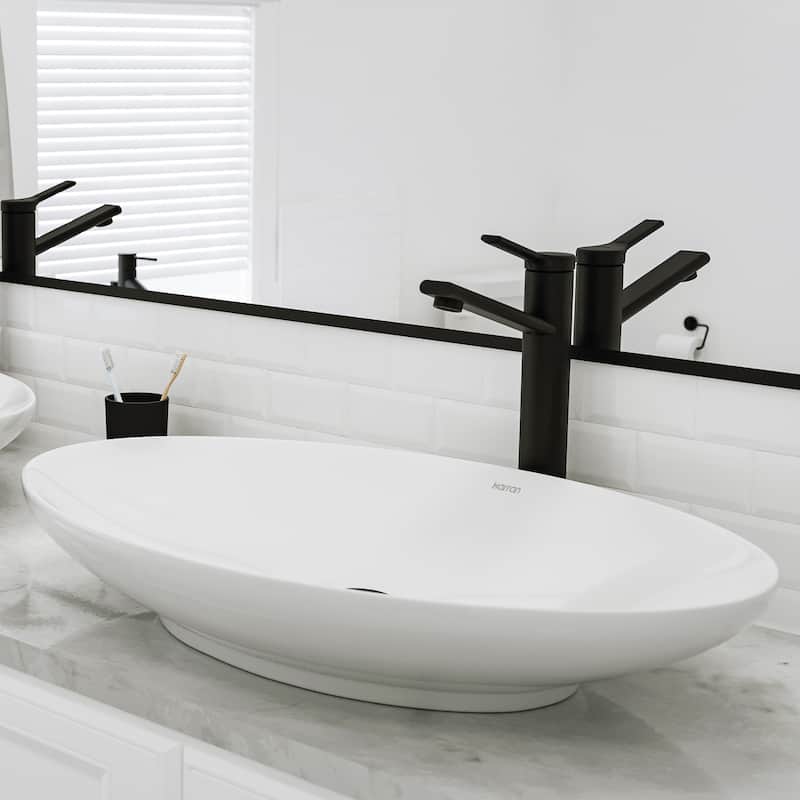 Karran Valera 27" Vitreous China Vessel Bathroom Sink in White