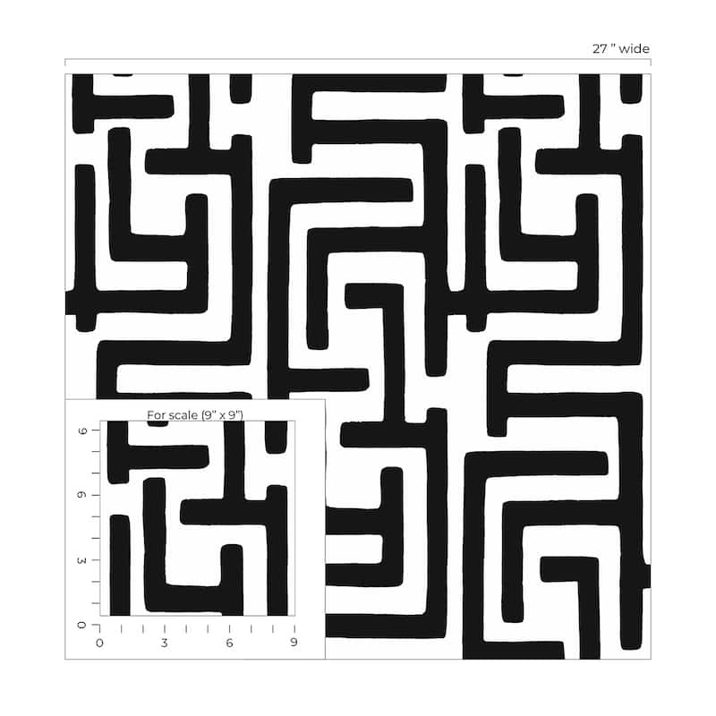 NextWall Graphic Maze Peel and Stick Wallpaper