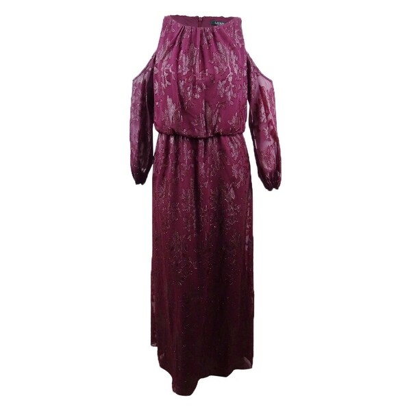 ralph lauren cold shoulder gown