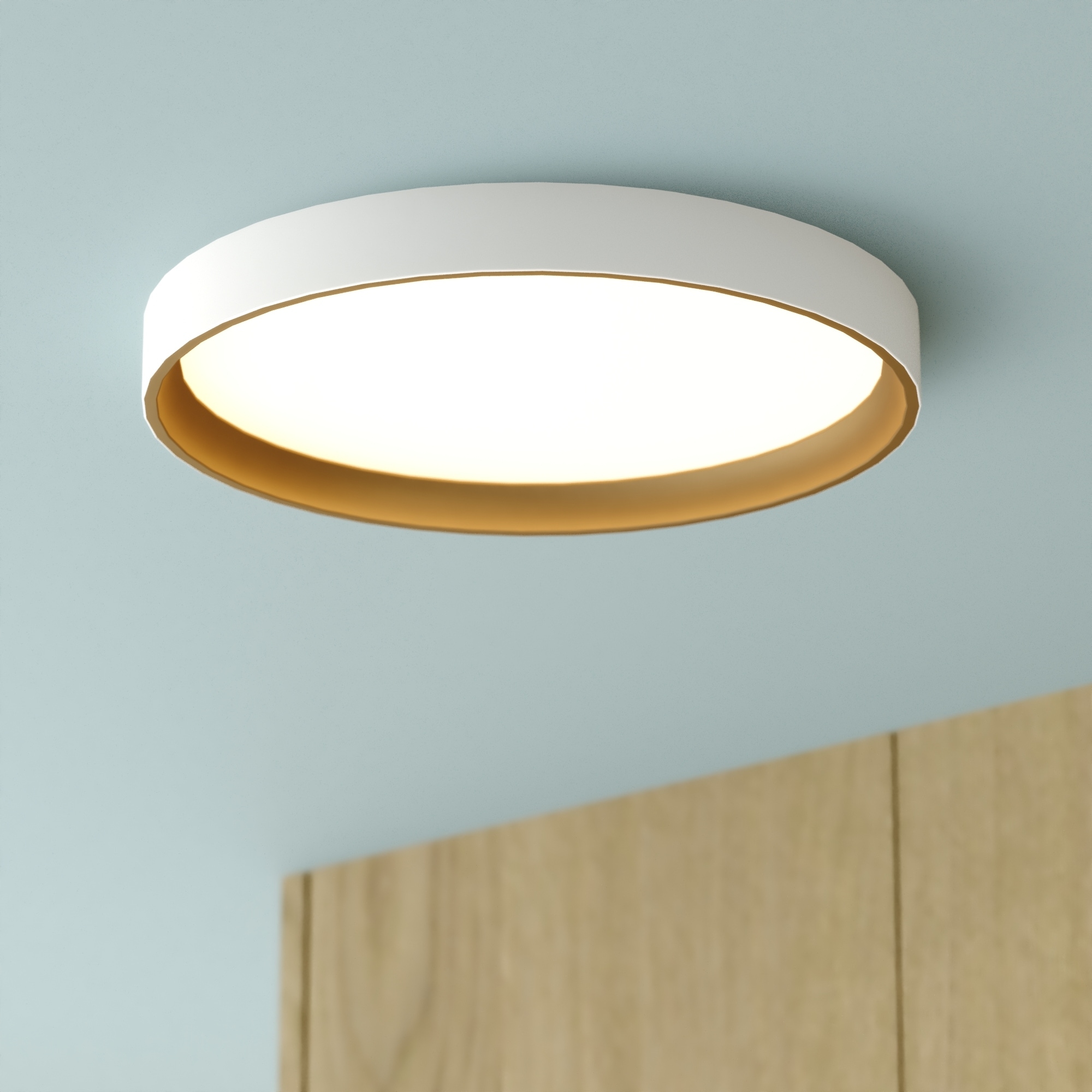 VAXCEL Darien 12 in. Contemporary Round Integrated LED Flush Mount Ceiling Light with White Frosted Shade
