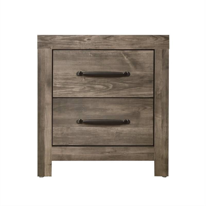 Gray Beige 2 Drawer 16.18 in. W Nightstand with Sturdy Hardware and Ample Storage