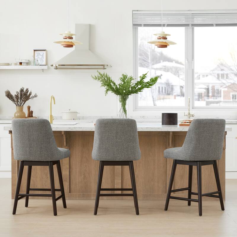 Spruce & Spring Hazel Upholstered Counter Height Swivel Barstool with Back