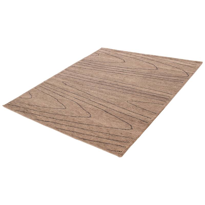 ECARPETGALLERY Hand-knotted Tangier Taupe Wool Rug - 8'0 x 9'9
