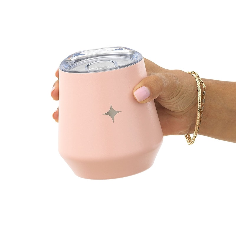 JoyJolt Vacuum Insulated Stainless Steel Stemless Wine Tumbler with Lid - 12 oz