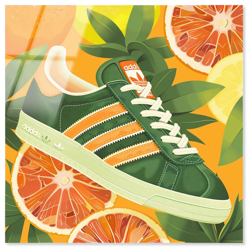 Citrus Sneaker Acrylic by Art Remedy, Ready to Hang - 40" x 40"