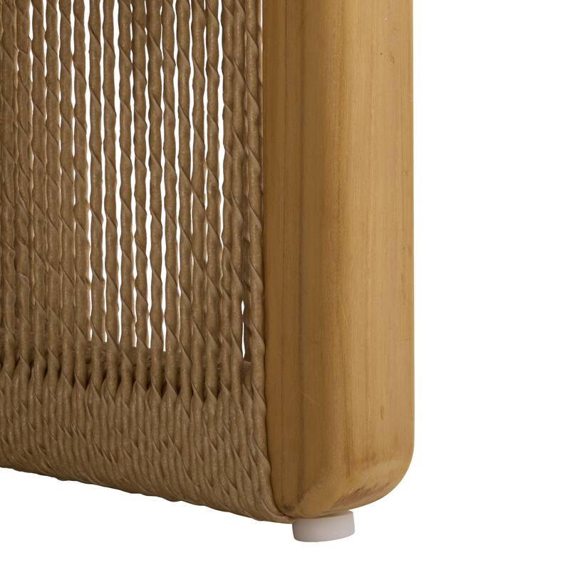 SAFAVIEH Couture Gale Teak & Hyacinth Patio Sofa - 70"W x 34"D x 24"H