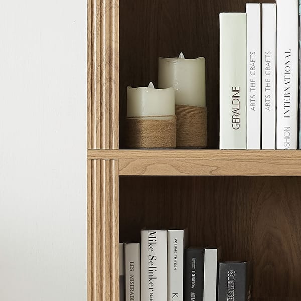 dimension image slide 8 of 14, Halston 72.5" Tall Modular Bookcases Bookshelves 5-Tier Display Shelves Organizer and Storage