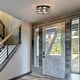 preview thumbnail 10 of 11, Raretta Modern Farmhouse Black 3-Light Drum Flush Mount Glass Ceiling Light - D13" x H6"