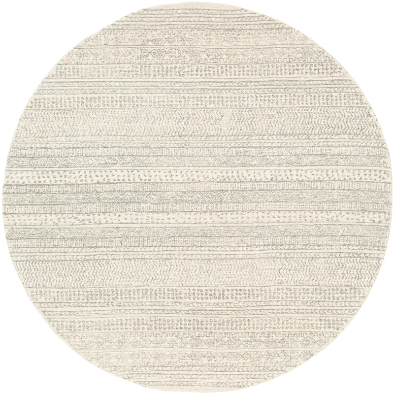 Livabliss Aleah Handmade Wool Moroccan Area Rug - Khaki - 4' Round