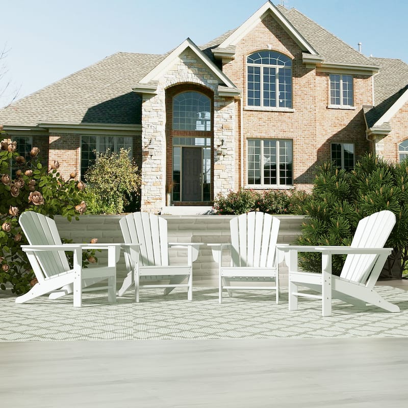 Altura Outdoor Eco-Friendly All Weather Poly Adirondack Chair (Set of 4) - White