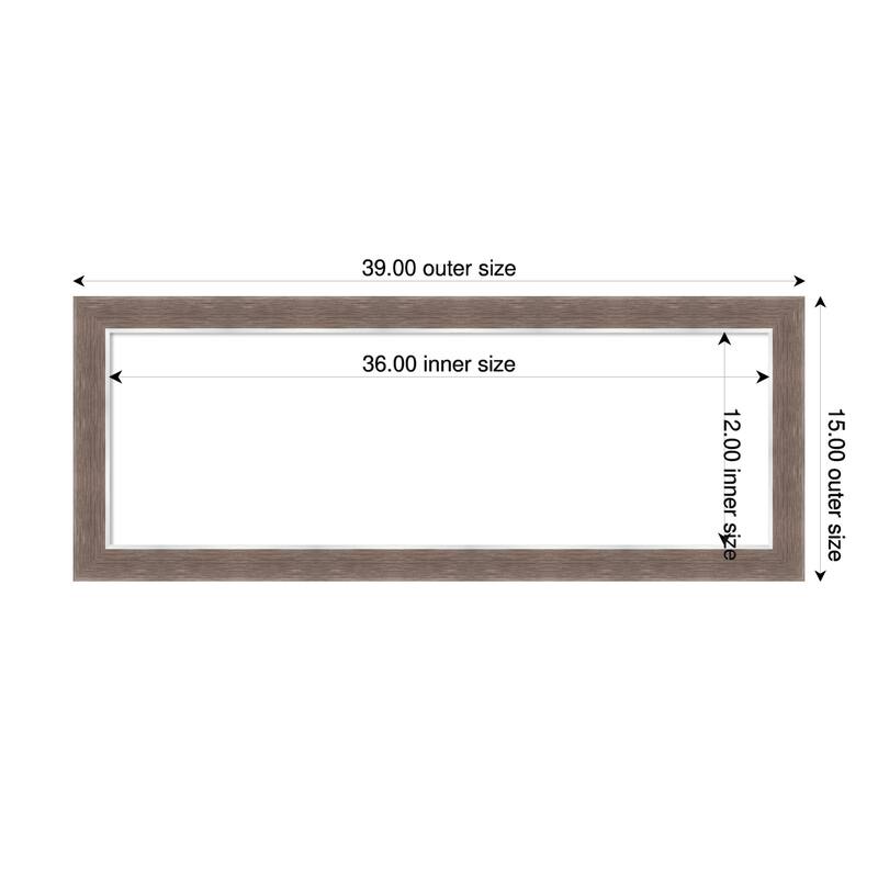 Amanti Art Noble Mocha Framed Dry Erase Magnetic Board - 39 x 15 in