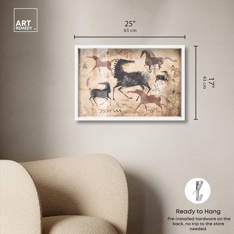 Cave Drawing Horses Shadowbox by Art Remedy