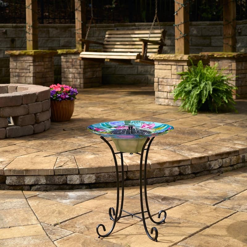 Hummingbird Solar Birdbath