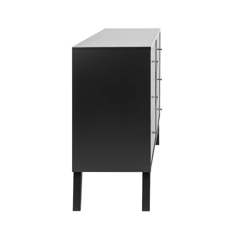 Prepac Milo Mid-Century Modern 6 Drawer Double Dresser for Bedroom, Chest of Drawers, Contemporary Bedroom Furniture