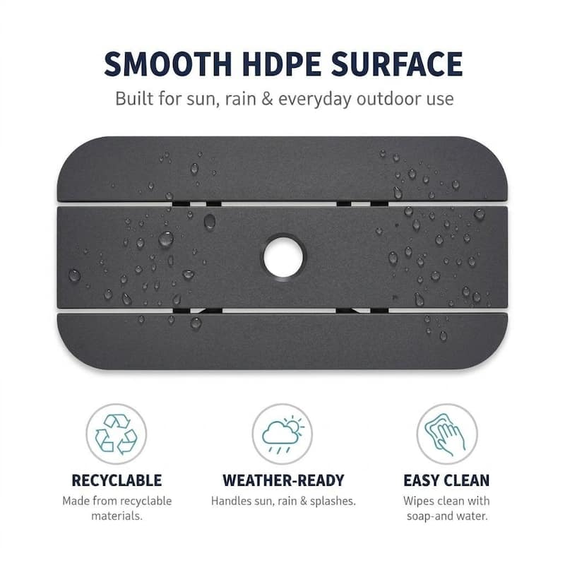 HDPE Bar-Height Outdoor Patio Pub Table, 42.1" Square High Top Bistro Table with Umbrella Hole, Weather-Resistant Slatted Top