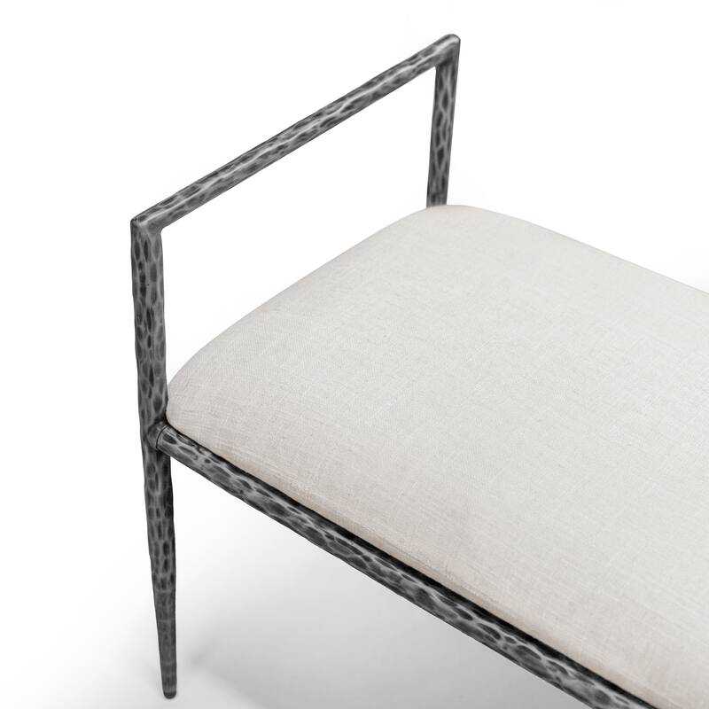 247 Shop At Home Lalia Modern 59-inch Metal Padded Upholstered Accent Bench