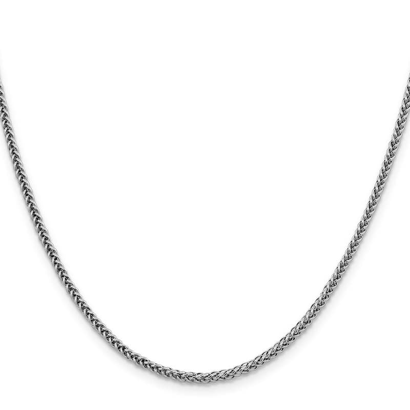 Curata 14k White Gold 2.35mm Semi-solid Triple-wire Wheat Chain Necklace Options: 16 18