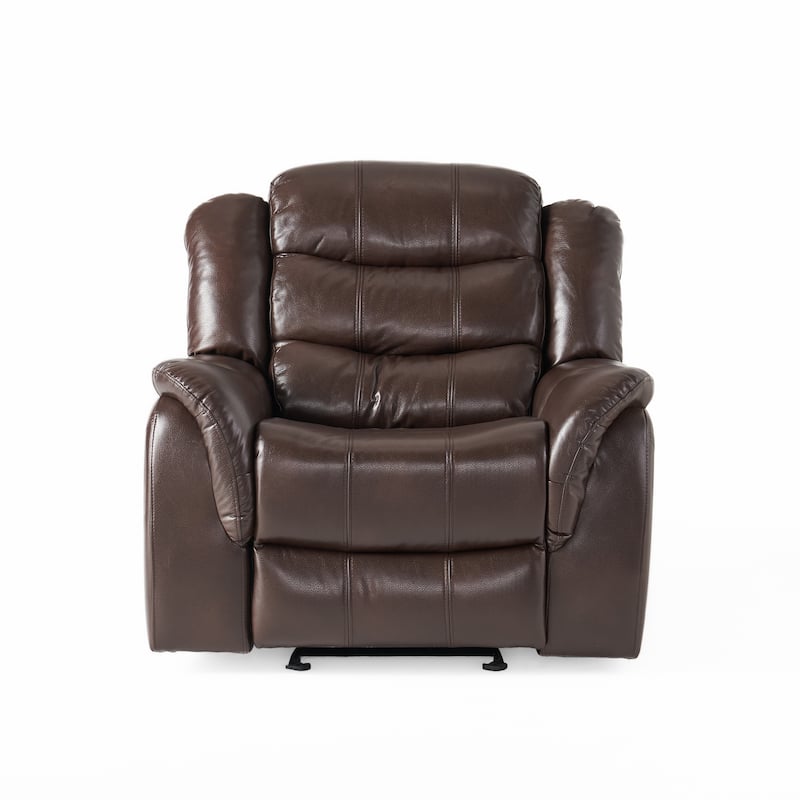 Classic Oversized Faux Leather Recliner, Spacious Upholstered Recliner Chair with Soft Cushion Home Theater Single Sofa Chair