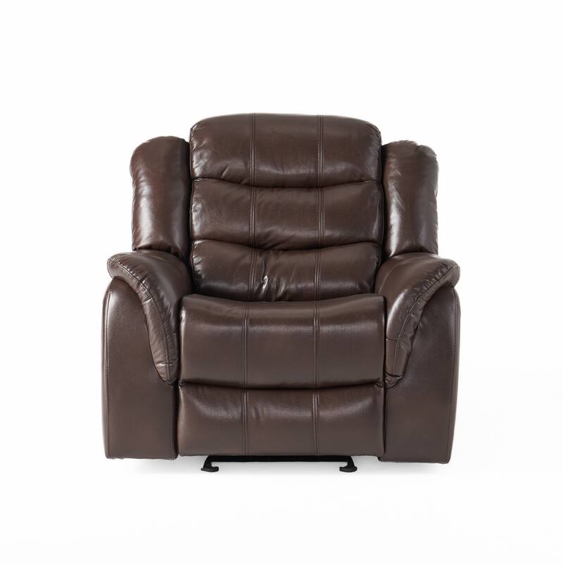 Roomfitters Classic Oversized Glider Recliner Chair with Plush Seat, Dark Brown