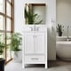preview thumbnail 1 of 15, Prismatica 24 in. White Vanity with Countertop & Splash, Single Sink
