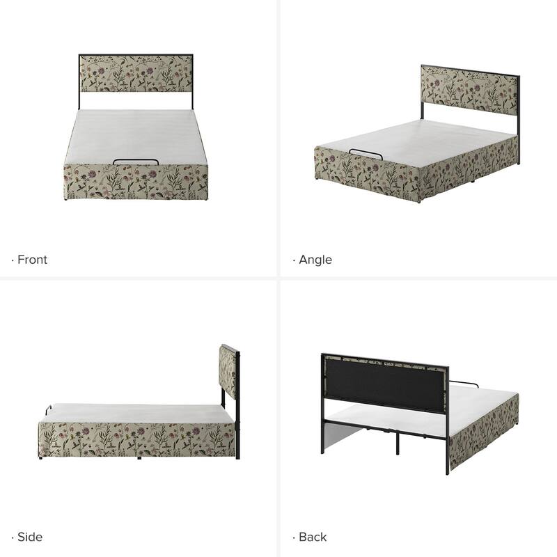 Oliver Modern Washable Slipcover Bed Upholstered Metal by HULALA HOME
