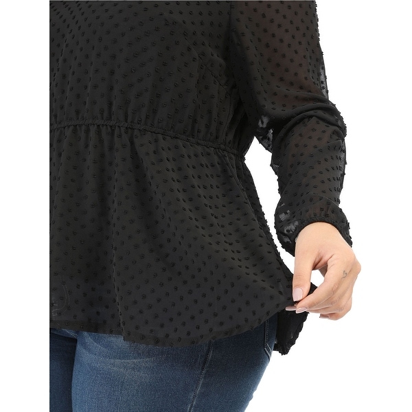 black ruffle blouse plus size