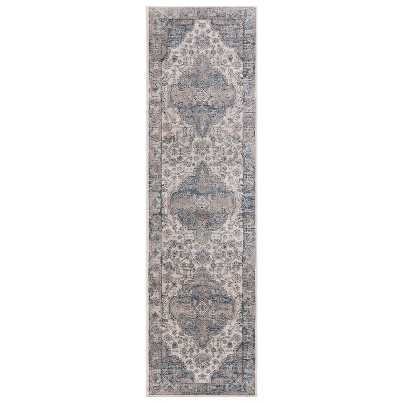 SAFAVIEH Oregon Ragna Traditional Oriental Beige/Grey Rug - 2'2" x 8' Runner - Beige/Grey