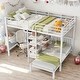 preview thumbnail 15 of 24, Full Over Twin Metal Bunk Bed with Built-in Desk, Shelves and Ladder,No Box Spring Required,Maximized Space,2 Color