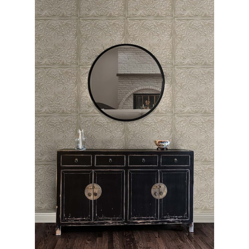 Seabrook Designs Tin Tile Geometric Unpasted Wallpaper