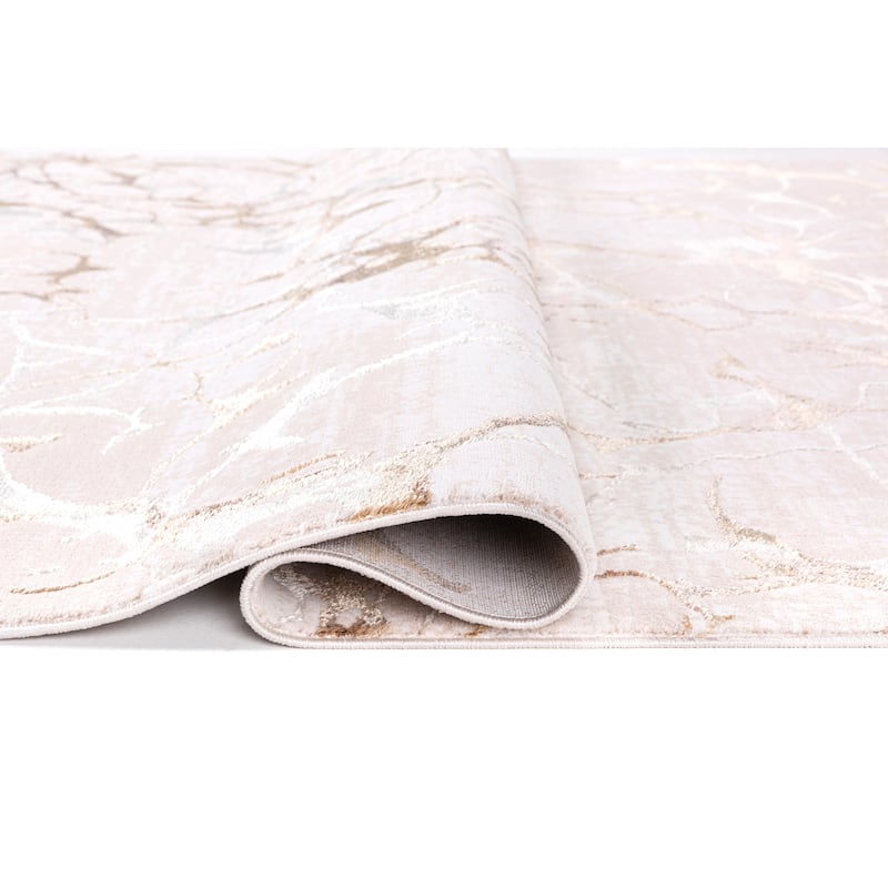 Liam Transitional Beige and Mustard Abstract Rug