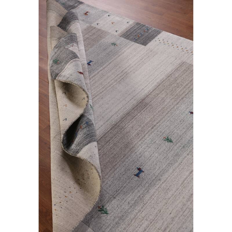 Bege Tribal Gabbeh Indian Area Rug Handmade Wool Carpet - 5'3" x 7'7"