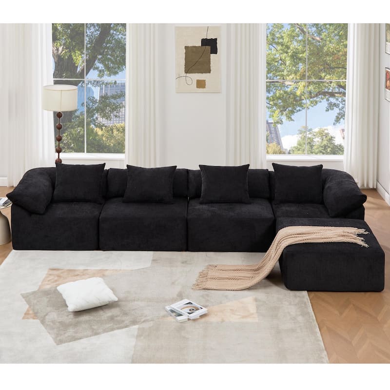 142" L Shaped Modular Sectional Sofa No Assembly