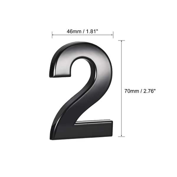 2Pcs Self Adhesive House Numbers ABS Plastic Number for Hotel Mailbox