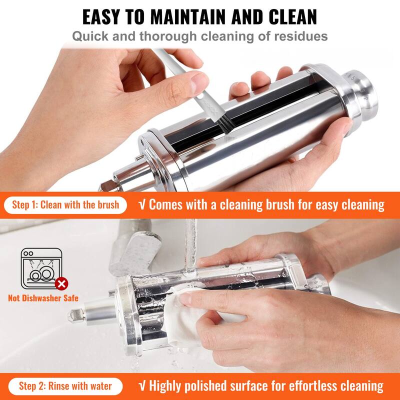 Pasta Attachment for KitchenAid Stand Mixer, Stainless Steel Pasta Roller Cutter Set Including Pasta Sheet Roller