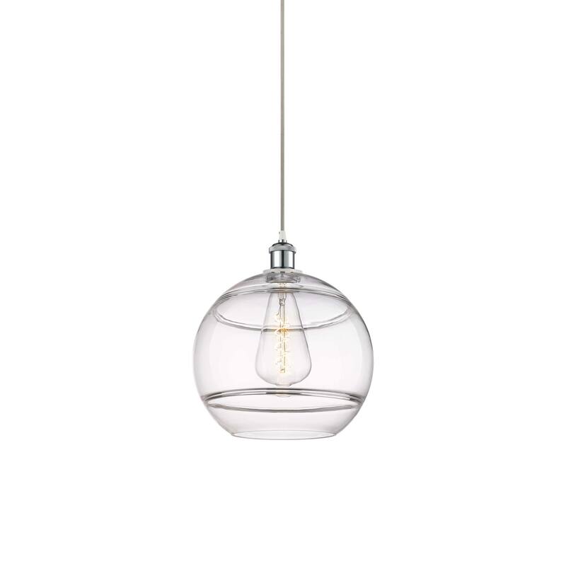 Innovations Lighting 516-1P-14-12 Rochester Pendant Rochester 12" Wide - White Polished Chrome / Clear