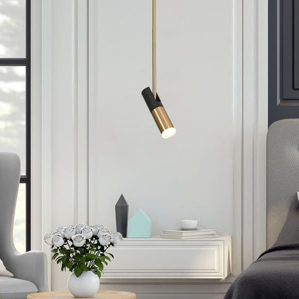 Modern Black Gold 1-Light LED Kitchen Island Pendant Lights for